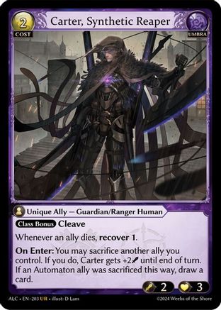 Carter, Synthetic Reaper (203) [Alchemical Revolution] Foil Grand Archive Single Weebs of the Shore