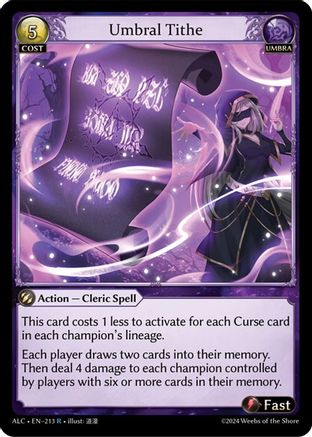 Umbral Tithe (213) [Alchemical Revolution] Foil Grand Archive Single Weebs of the Shore