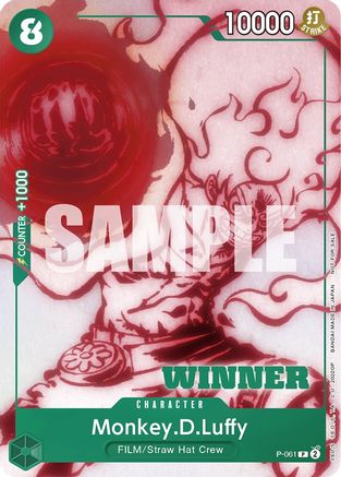 Monkey.D.Luffy (Starter Deck 11: Uta Deck Battle) [Winner] (P-061) [One Piece Promotion Cards] Foil One Piece Single Bandai