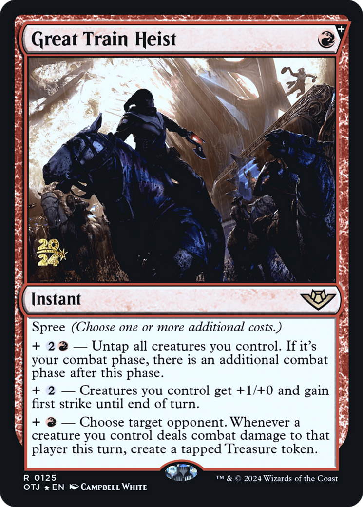 Great Train Heist (PRE-125) [Outlaws of Thunder Junction Promos] Foil MTG Single Wizards of the Coast