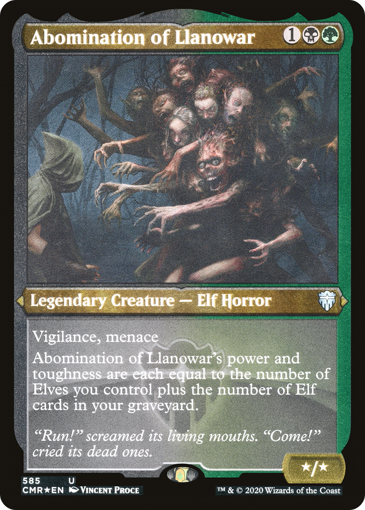 Abomination of Llanowar (Foil Etched) (CMR-585) [Commander Legends] Foil MTG Single Wizards of the Coast