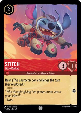 Stitch - Little Rocket (125/204) [Into the Inklands] Cold Foil Lorcana Single Disney