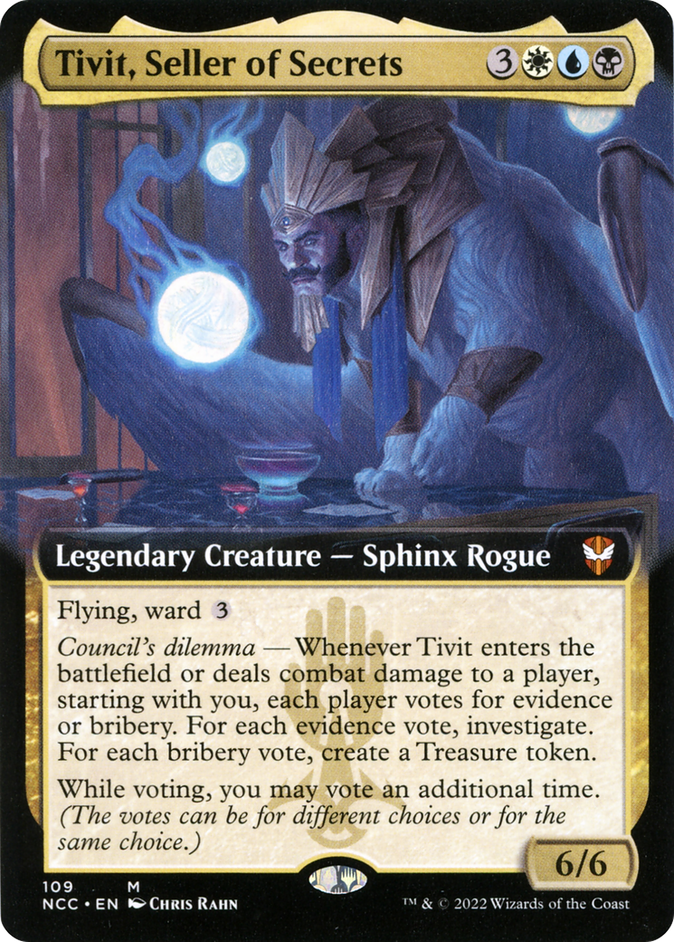 Tivit, Seller of Secrets (NCC-109) [New Capenna Commander] (Extended Art) Foil MTG Single Wizards of the Coast