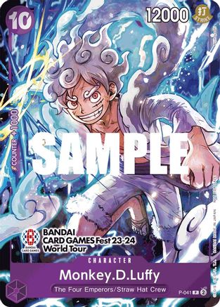 Monkey.D.Luffy (041) (BANDAI CARD GAMES Fest 23-24 World Tour) (P-041) [One Piece Promotion Cards] Foil One Piece Single Bandai