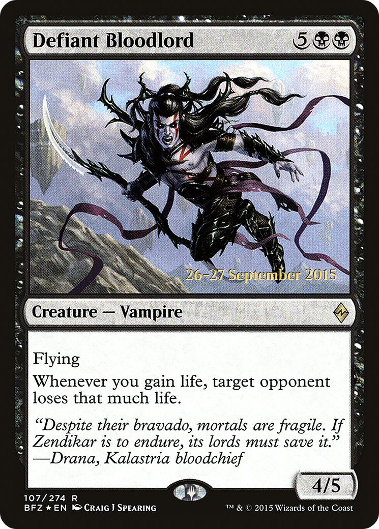 Defiant Bloodlord (PRE-107) [Battle for Zendikar Promos] Foil MTG Single Wizards of the Coast