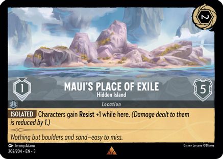 Maui's Place of Exile - Hidden Island (202/204) [Into the Inklands] Cold Foil Lorcana Single Disney