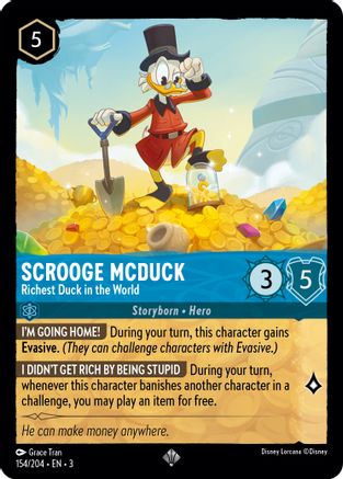 Scrooge McDuck - Richest Duck in the World (154/204) [Into the Inklands] Cold Foil Lorcana Single Disney