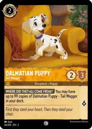 Dalmatian Puppy - Tail Wagger (4d/204) (4d/204) [Into the Inklands] Cold Foil Lorcana Single Disney