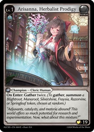 Arisanna, Herbalist Prodigy (004) [Alchemical Revolution Starter Decks] Grand Archive Single Weebs of the Shore