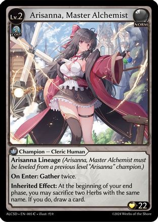 Arisanna, Master Alchemist (005) [Alchemical Revolution Starter Decks] Grand Archive Single Weebs of the Shore