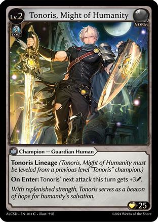 Tonoris, Might of Humanity (011) [Alchemical Revolution Starter Decks] Grand Archive Single Weebs of the Shore