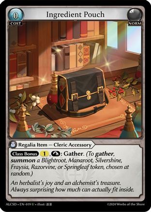 Ingredient Pouch (019) [Alchemical Revolution Starter Decks] Grand Archive Single Weebs of the Shore