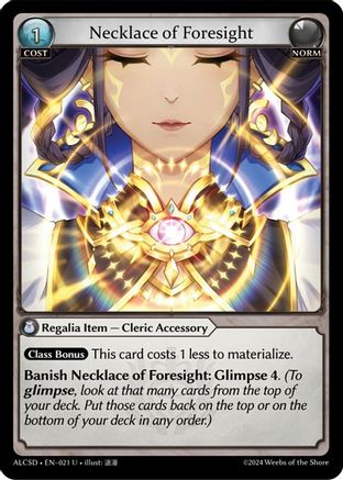Necklace of Foresight (021) [Alchemical Revolution Starter Decks] Grand Archive Single Weebs of the Shore