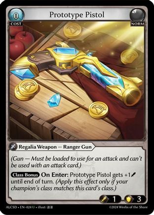 Prototype Pistol (024) [Alchemical Revolution Starter Decks] Foil Grand Archive Single Weebs of the Shore