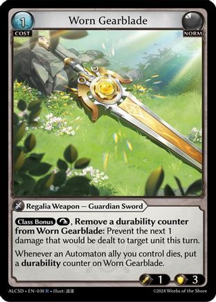 Worn Gearblade (030) [Alchemical Revolution Starter Decks] Grand Archive Single Weebs of the Shore