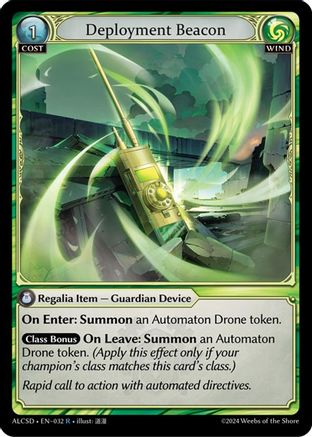 Deployment Beacon (032) [Alchemical Revolution Starter Decks] Grand Archive Single Weebs of the Shore