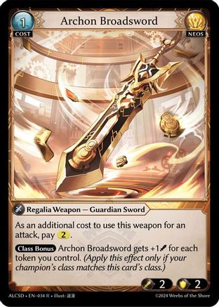 Archon Broadsword (034) [Alchemical Revolution Starter Decks] Grand Archive Single Weebs of the Shore