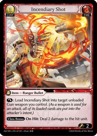 Incendiary Shot (073) [Alchemical Revolution Starter Decks] Grand Archive Single Weebs of the Shore