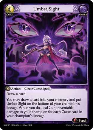 Umbra Sight (106) [Alchemical Revolution Starter Decks] Grand Archive Single Weebs of the Shore