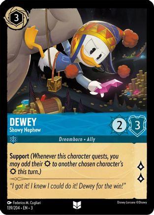 Dewey - Showy Nephew (139/204) [Into the Inklands] Cold Foil Lorcana Single Disney