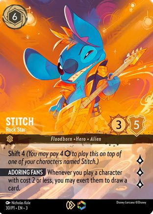 Stitch - Rock Star (Store Championship) (30) [Disney Lorcana Promo Cards] Holofoil Lorcana Single Disney