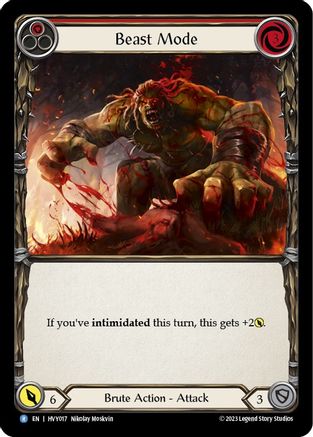 Beast Mode (Red) [HVY017] (Heavy Hitters)  Rainbow Foil Flesh And Blood Single Flesh And Blood   
