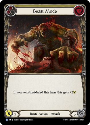 Beast Mode (Yellow) [HVY018] (Heavy Hitters)  Rainbow Foil Flesh And Blood Single Flesh And Blood   