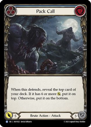 Pack Call (Blue) [HVY022] (Heavy Hitters)  Rainbow Foil Flesh And Blood Single Flesh And Blood   