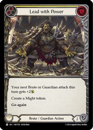 Lead with Power (Yellow) [HVY153] (Heavy Hitters)  Rainbow Foil Flesh And Blood Single Flesh And Blood   