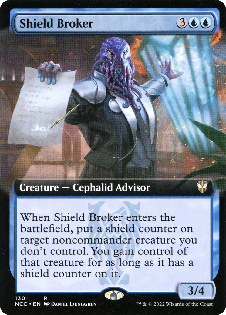 Shield Broker (NCC-130) [New Capenna Commander] (Extended Art) MTG Single Wizards of the Coast