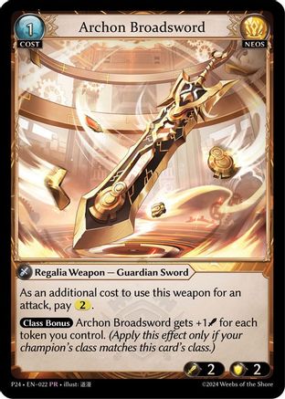 Archon Broadsword (022) [Promotional Cards] Foil Grand Archive Single Weebs of the Shore