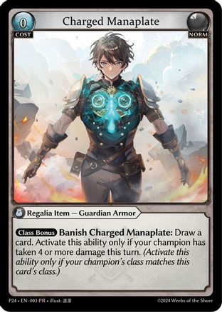 Charged Manaplate (003) [Promotional Cards] Foil Grand Archive Single Weebs of the Shore