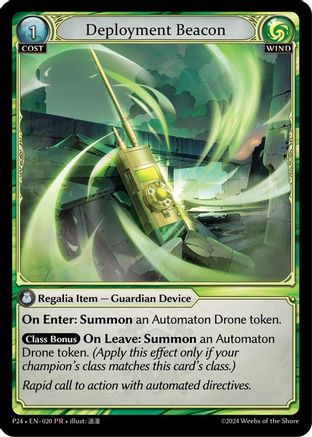 Deployment Beacon (020) [Promotional Cards] Foil Grand Archive Single Weebs of the Shore