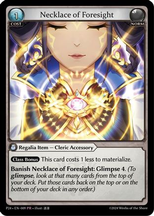 Necklace of Foresight (009) [Promotional Cards] Foil Grand Archive Single Weebs of the Shore