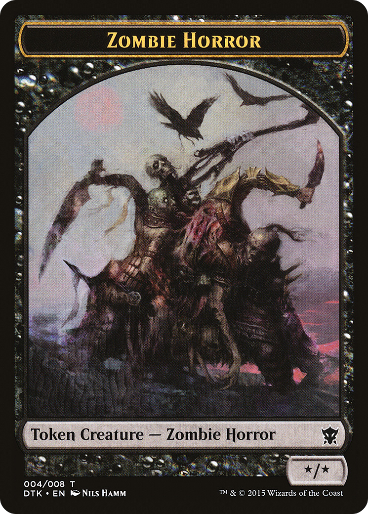 Zombie Horror Token (DTK-004) [Tokens] Dragons of Tarkir Tokens MTG Single Wizards of the Coast