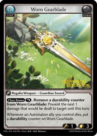 Worn Gearblade (018) [Promotional Cards] Foil Grand Archive Single Weebs of the Shore