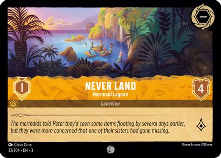 Never Land - Mermaid Lagoon (32/204) [Into the Inklands] Cold Foil Lorcana Single Disney
