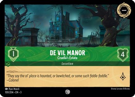 De Vil Manor - Cruella's Estate (100/204) [Into the Inklands] Cold Foil Lorcana Single Disney