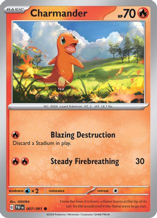 Charmander - 007/091 Reverse Holofoil [SV: Paldean Fates] Pokemon Single Pokémon