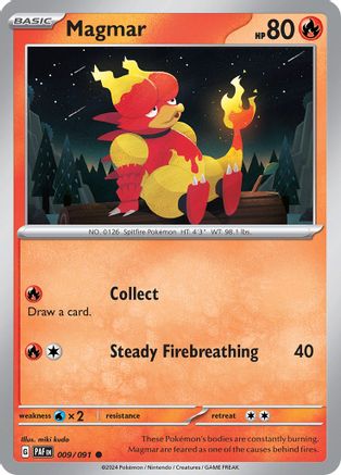Magmar (9) Reverse Holofoil [SV: Paldean Fates] Pokemon Single Pokémon