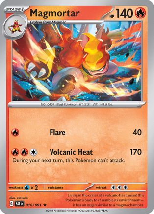 Magmortar (10) Reverse Holofoil [SV: Paldean Fates] Pokemon Single Pokémon