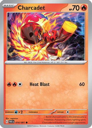 Charcadet - 014/091 Reverse Holofoil [SV: Paldean Fates] Pokemon Single Pokémon