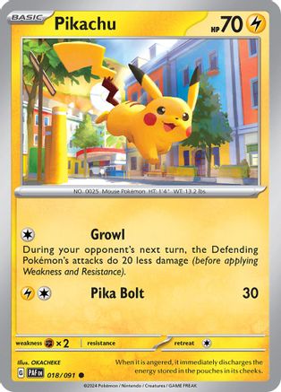 Pikachu - 018/091 [SV: Paldean Fates] Pokemon Single Pokémon