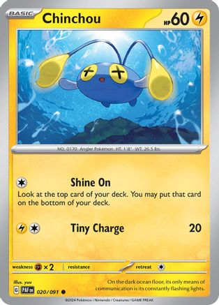Chinchou (20) Reverse Holofoil [SV: Paldean Fates] Pokemon Single Pokémon