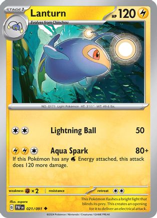 Lanturn (21) [SV: Paldean Fates] Pokemon Single Pokémon