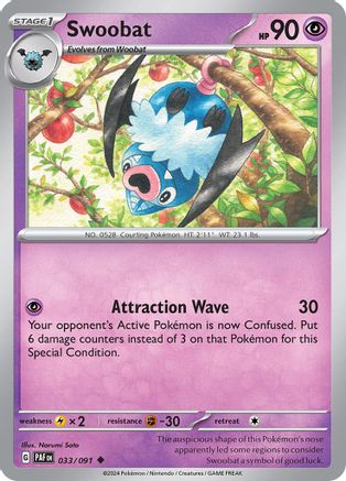 Swoobat (33) [SV: Paldean Fates] Pokemon Single Pokémon