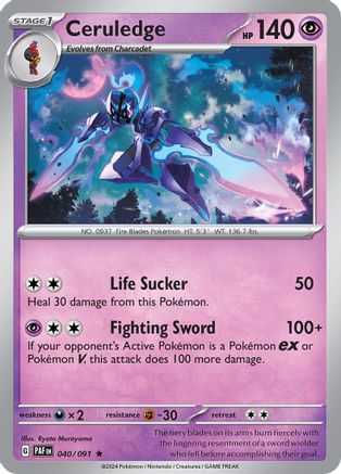 Ceruledge - 040/091 Holofoil [SV: Paldean Fates] Pokemon Single Pokémon