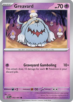 Greavard (42) Reverse Holofoil [SV: Paldean Fates] Pokemon Single Pokémon