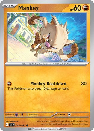 Mankey - 045/091 [SV: Paldean Fates] Pokemon Single Pokémon