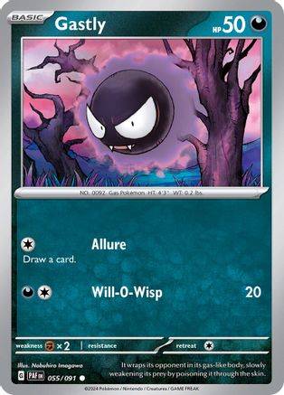 Gastly (55) Reverse Holofoil [SV: Paldean Fates] Pokemon Single Pokémon